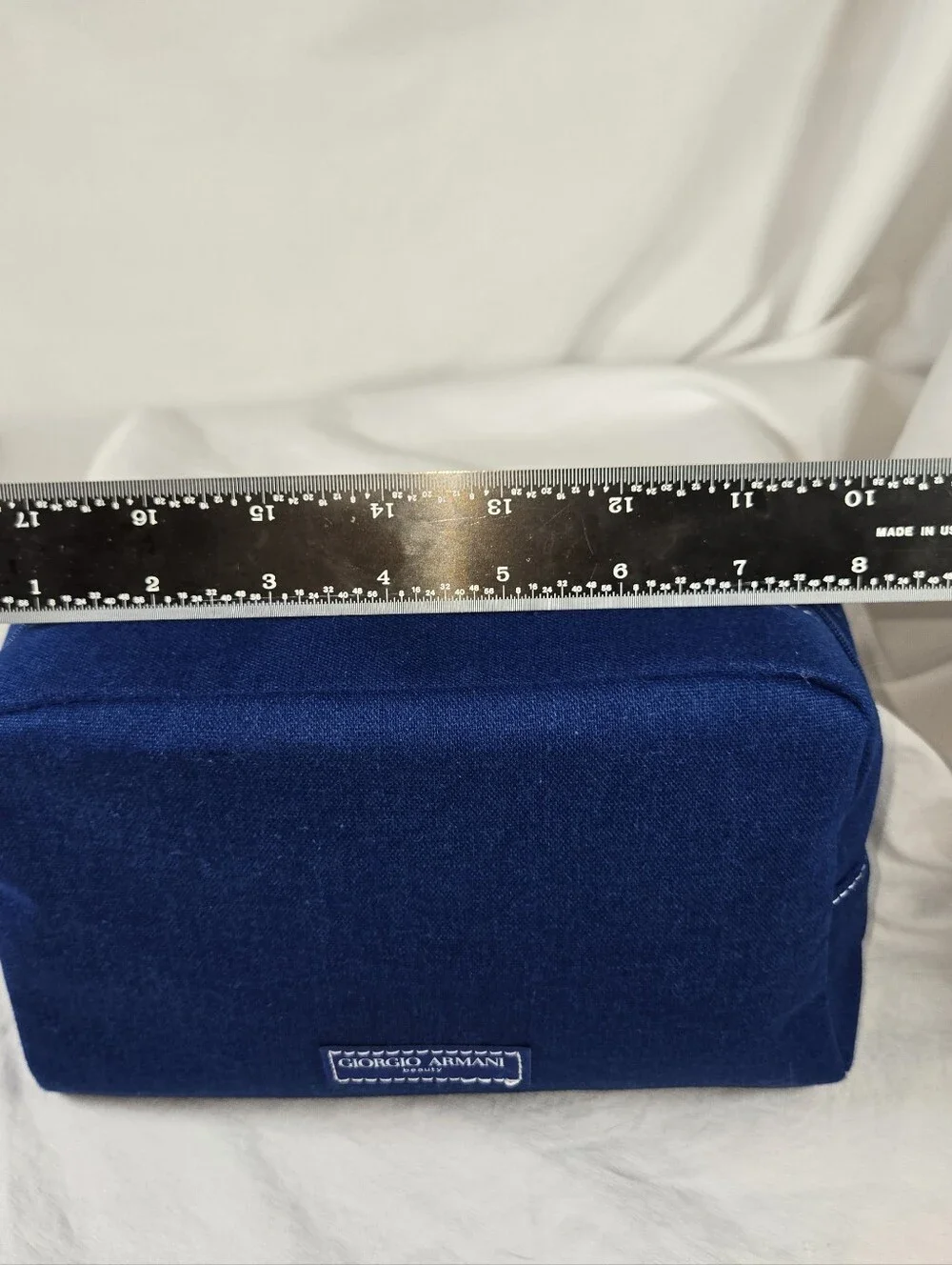 Armani Blue Makeup Bag Gifted By Beauty Counter During Promotions